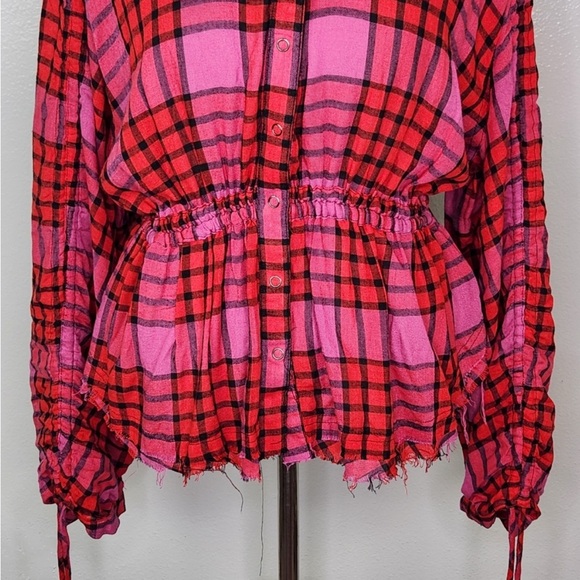Free People| ‘Pacific Dawn’ Flannel Top - Picture 8 of 8